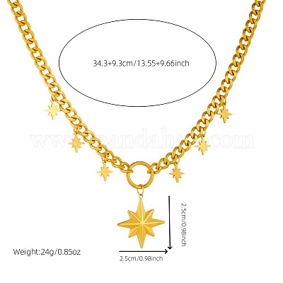 Ожерелья с подвесками из нержавеющей стали 304 с микропаве из прозрачных кубических цирконий FS-WG041DC-02-1