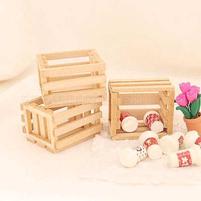 Деревянный прямоугольный ящик для хранения миниатюрных украшений PW-WG49143-01-1