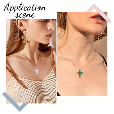 40шт 8 цвета стеклянные подвески GLAA-CA0001-53-1