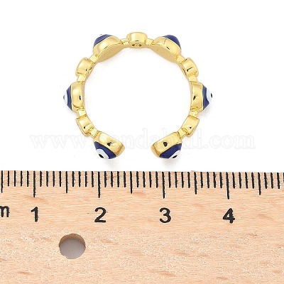 Латунные кольца из манжеты с прозрачным цирконием RJEW-C100-21G-1