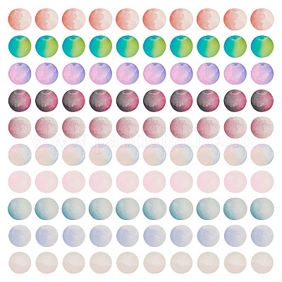 200шт 10 цвета треск стеклянные бусины нити GLAA-TA0003-31C-1