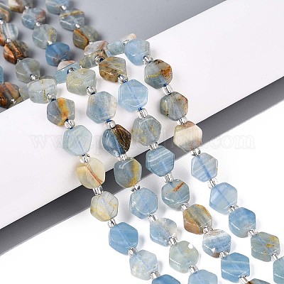 Нити из натурального голубого кальцита G-P534-A24-02-1