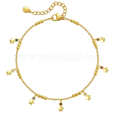 30шт латунные подвески с микропаве и кубическим цирконием ZIRC-CJ0001-17-1