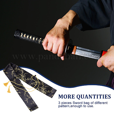 3 комплект футляра для меча из двухцветного шелкового материала AJEW-HY0001-86-1