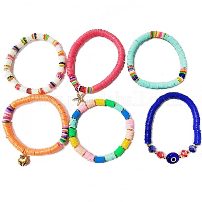 Набор браслетов и лодыжек с подвесками в виде морских звезд SJEW-SW00001-1