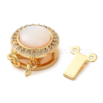 Латунные застежки из прозрачного кубического циркония с микропаве KK-M270-14G-1