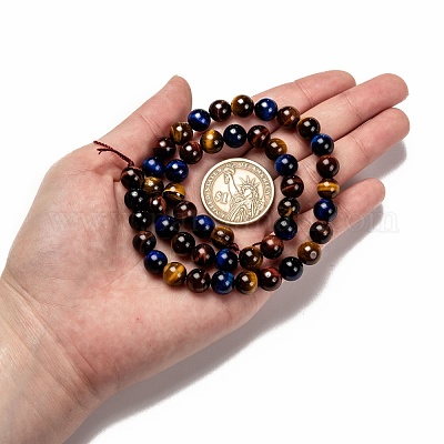 Природных тигровый глаз бисер нитей G-F173-14-8mm-1