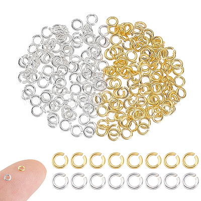 200 шт. 2 цвета 925 открытых соединительных кольца из стерлингового серебра FIND-GA0006-57-1
