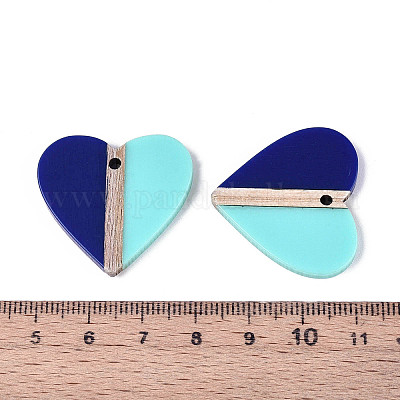 Кулоны из непрозрачной смолы и дерева RESI-T057-70A-1