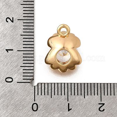 Латунь прокладывает кубические циркониевые прелести KK-C096-15G-01-1