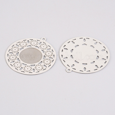 Устойчивые к потускнению полые подвески из нержавеющей стали 304 с кабошонами STAS-S116-198P-1