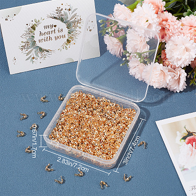 400 шт. латунные наконечники для бусин KK-BBC0004-50-1