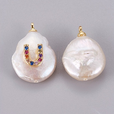 Подвески из натурального пресноводного жемчуга PEAR-F008-32G-U-1