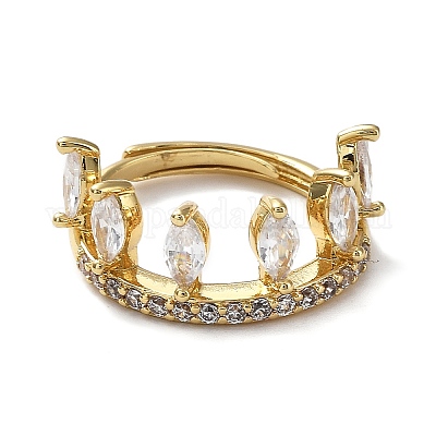 Регулируемые кольца заводной головки с кубическим цирконием RJEW-Q777-10G-03-1