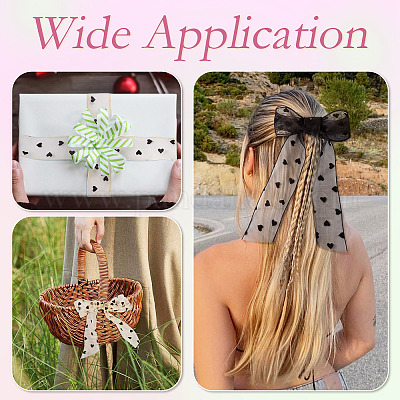 2 рулон двухцветной полиэстеровой ленты с узором в форме сердца OCOR-TA0002-78-1