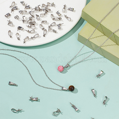 50 шт. 5 стиля 201 нержавеющая сталь винт чашка жемчужный штифт скобы подвески штырьки DIY-AB00038-1