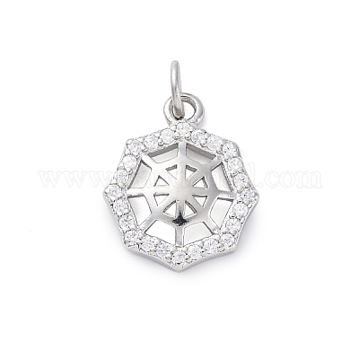 925 стерлингового серебра микро Pave прозрачные кубические циркониевые подвески STER-S010-03D-P-1