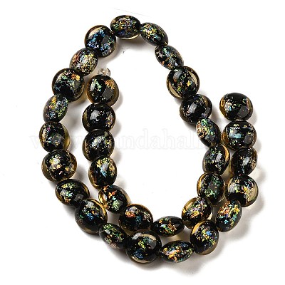 Нити стеклянных бусин из дихроичной фольги ручной работы DICH-U001-11I-1