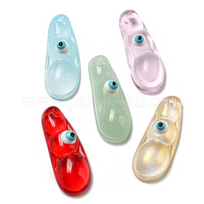 Прозрачное стекло с эмалевыми подвесками GLAA-G108-01-1