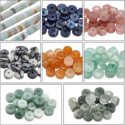 160шт 8 стиля бусины из натуральных смешанных драгоценных камней G-NB0002-68-1