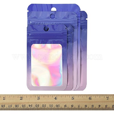 60 шт. 5 стиля прямоугольные блестящие голографические ПВХ пакеты с застежкой-молнией ABAG-FS0001-14A-1