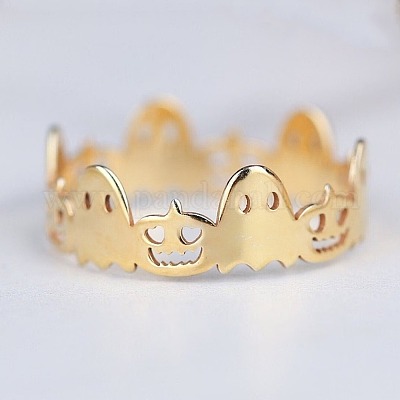 Кольца из стерлингового серебра с изображением призрака и тыквы FS-WGB9B73-02-1