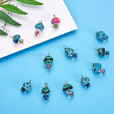 14шт 7 цвета подвески ручной работы из полимерной глины CLAY-SZ0002-09-1