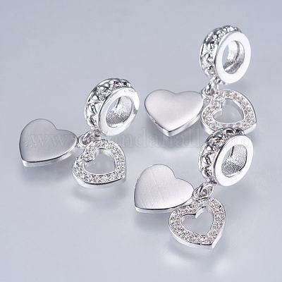 Латунь кубический цирконий европейские подвески с подвесками&nbsp;LS-X-ZIRC-F074-04P-1