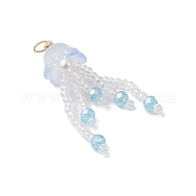 Подвески из стеклянных бусин в виде медуз PALLOY-MZ00707-05-1