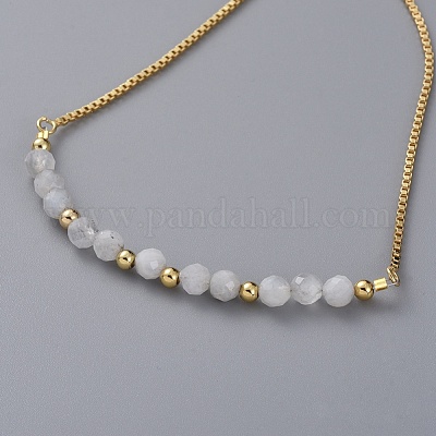 Регулируемые браслеты-слайдеры из натурального радужного лунного камня BJEW-JB04929-02-1