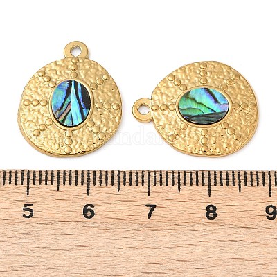 Подвески из натуральной ракушки пауа из нержавеющей стали 304 STAS-L288-05G-01-1