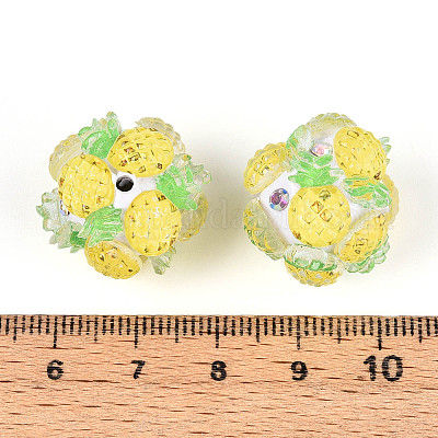 Круглые бусины из смолы в виде фруктов RESI-T059-03N-1