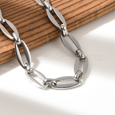 Браслеты из овальных звеньев из нержавеющей стали 304 для мужчин и женщин BJEW-D042-34P-1