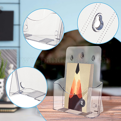 6 шт. 2 стиля прозрачный акриловый настенный стенд для брошюр AJEW-PH0005-86-1