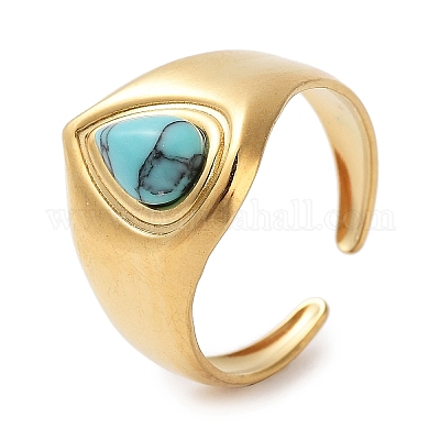 Ионное покрытие (IP) кольцо из нержавеющей стали 304 RJEW-B059-11G-1