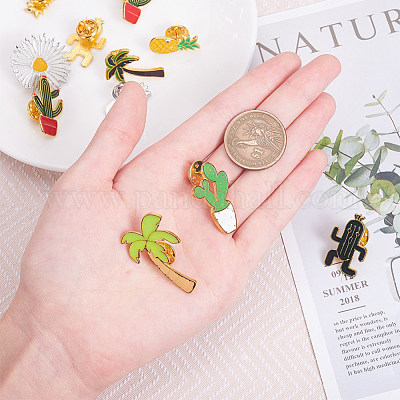 Броши pandahall из элитного сплава с эмалью JEWB-PH0001-07-1