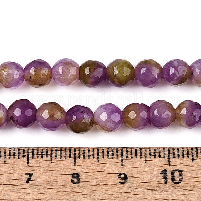 Окрашенные природные белый нефрит бисер пряди G-T139-6mm-60-13-1