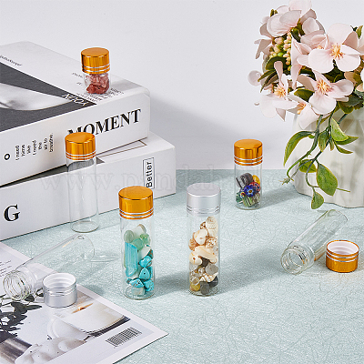 32 шт. 2-х цветные прозрачные стеклянные бутылки-контейнеры для бусин CON-SC0001-13B-1