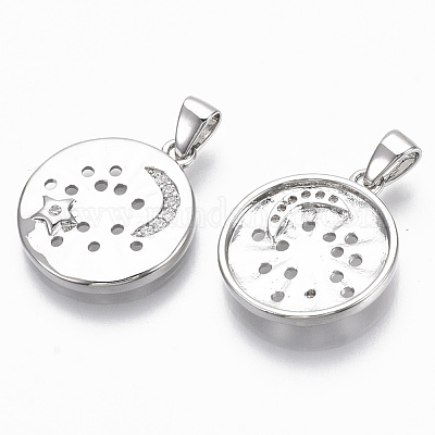 Латунные микро проложить кубического циркония подвески KK-R130-022P-NF-1