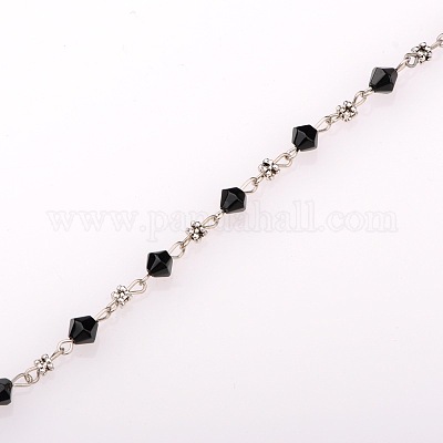 Wholesale Handmade Bicone Glass Beads Chains for Necklaces Bracelets Making  