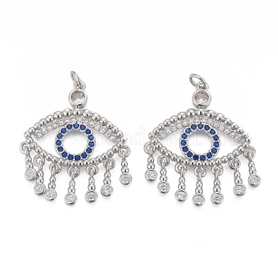 Латунные микропаве прозрачные подвески с фианитом KK-F821-16P-1