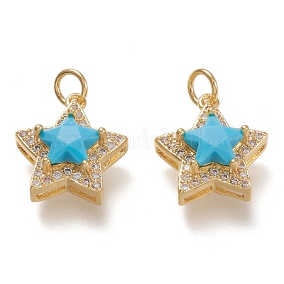 Латунь стекло кулоны ZIRC-F116-07C-G-1