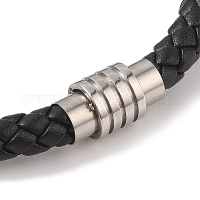 Плетеные браслеты из кожаного шнура из микрофибры BJEW-B096-18B-1