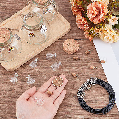 Пустые бутылки из прозрачного стекла AJEW-NB00009-1