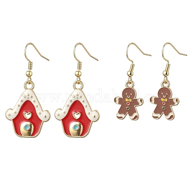 2 пара сережек-подвесок из нержавеющей стали 304 EJEW-JE06599-1