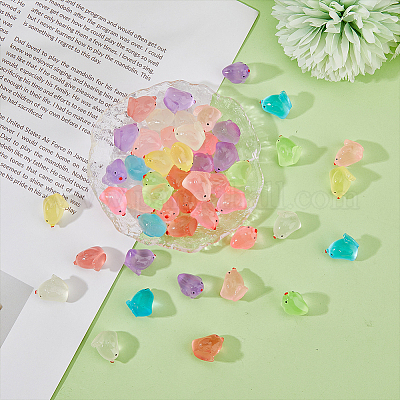 120 шт. 8-цветное светящееся украшение для демонстрации цыплят из смолы RESI-DC0001-29-1