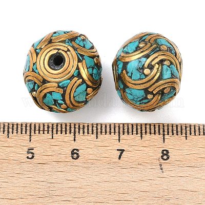 Ручной тибетском стиле бисера KK-K410-01AG-01-1