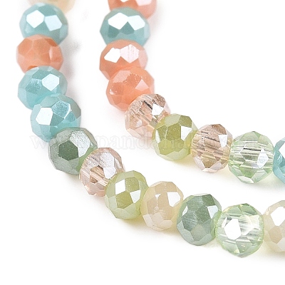 Стеклянные бусины с гальваническим покрытием  GLAA-T023-A16-07-1