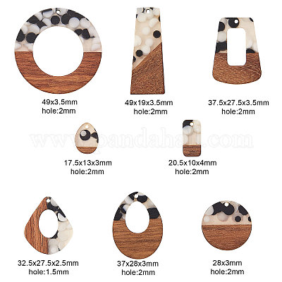 Подвески из смолы и дерева RESI-CJ0001-14-1