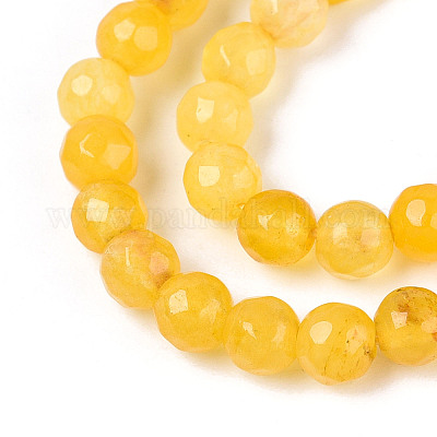 Окрашенные природные белый нефрит бисер пряди G-T139-4mm-60-05-1